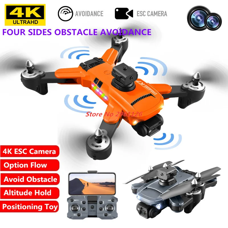 

4K Intelligent Four Sides Obstacle Avoidance Drone 4K ESC Dual Camera Option Flow Folding Quadcopter With LED Lights Boy Gift to