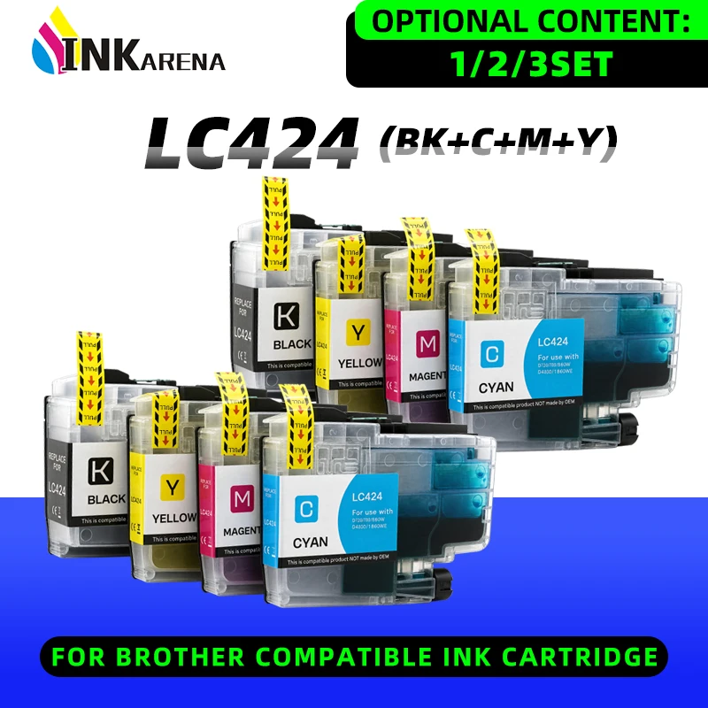 Compatible Ink Cartridge LC424 LC-424 Standard Capacity  Cartridge For Brother DCP-J1200DW DCP-J1200W DCP-J1200WE Printer