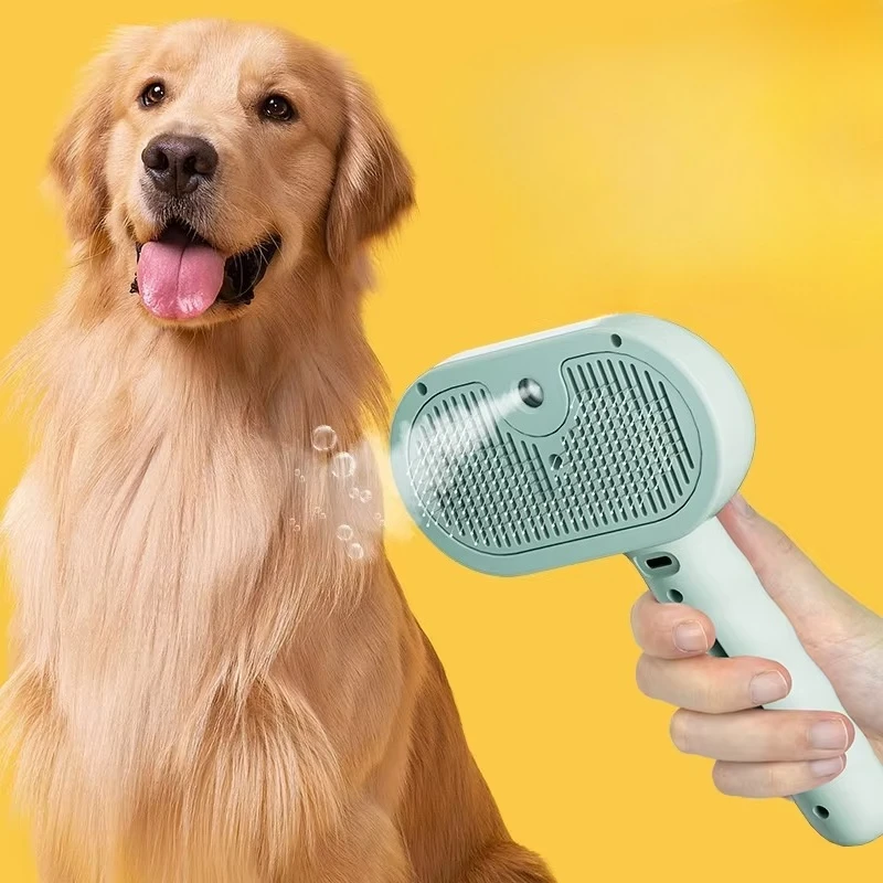 

Stainless steel self-cleaning cat hair brush ABS plastic skin-friendly rubber comb, dog hair electrostatic comb, steam comb