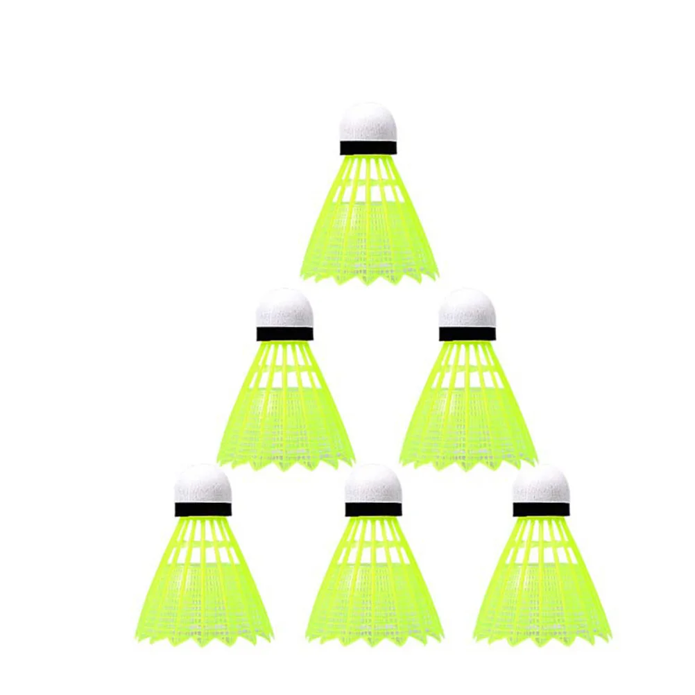 6Pcs Outdoor Badminton Shuttlecocks Nylon Durable Birdies Suitable for Fitness Exercise Training School Playing