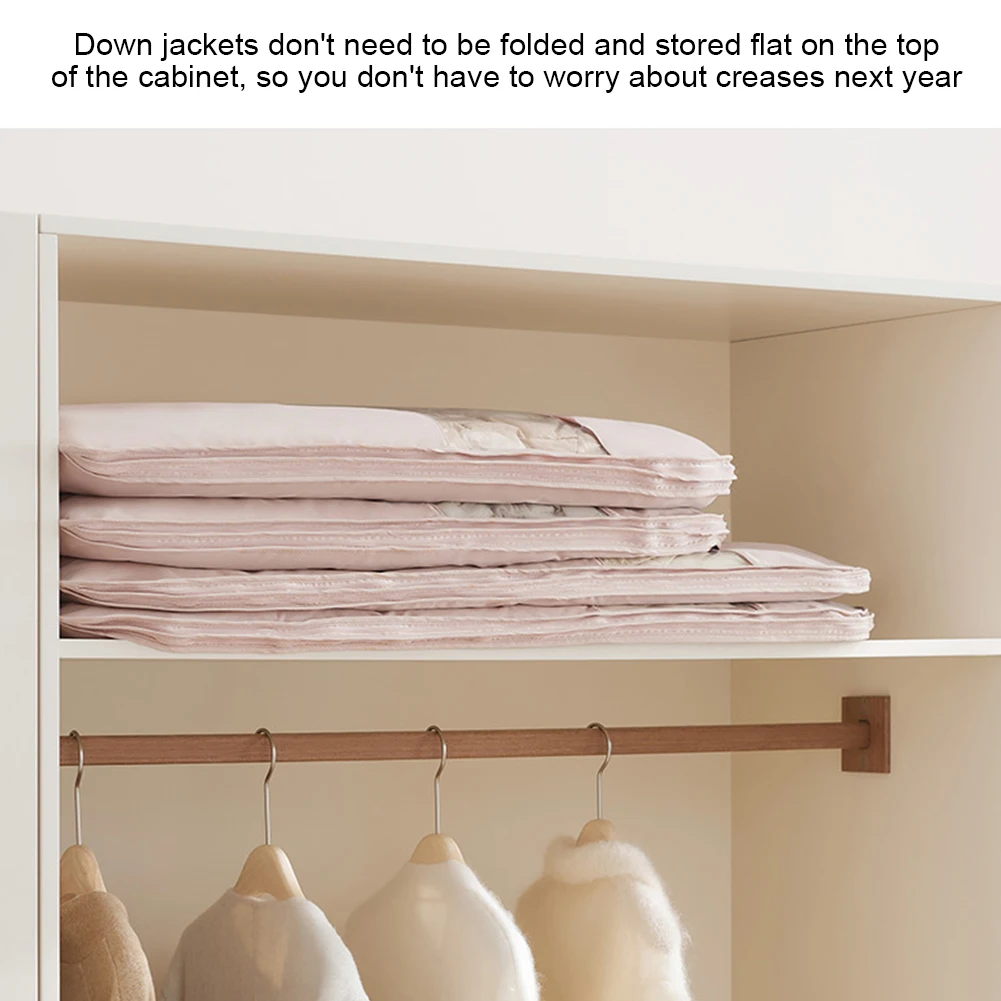 

Space Saving Hanging Garment Bag with Self Compression Zipper Coat Storage Bag Garment Cover for Clothes Coats Jackets