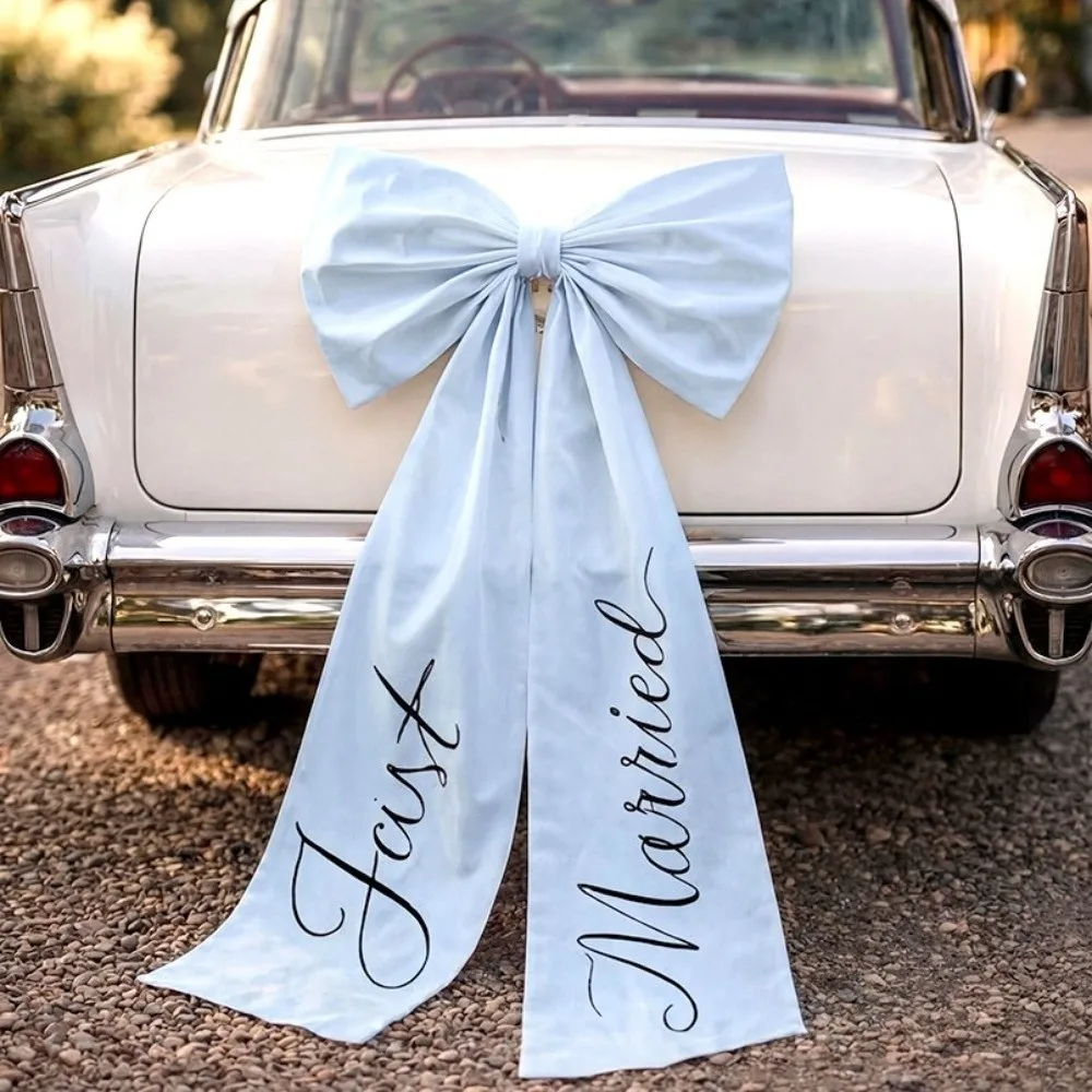 Elegant Large Size Wedding Car Bow Elegant Wedding Photo Prop Car Ribbon Bow Lovely Style Just Married Car Decor Wedding Day