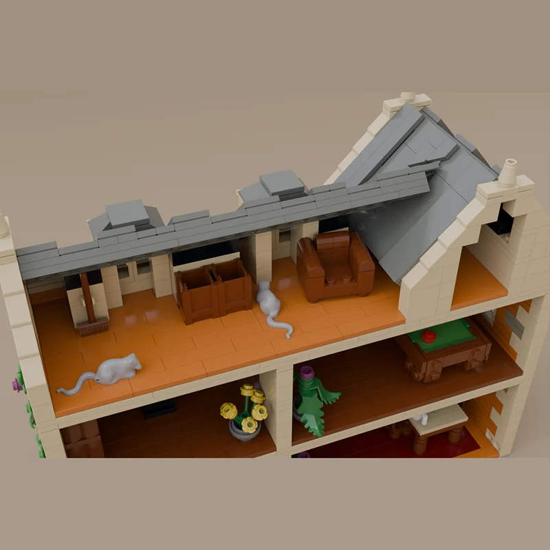 Novos blocos de construção moc casa estilo reino unido tecnologia tijolos modulares modelo presentes brinquedos de natal conjuntos diy montagem!