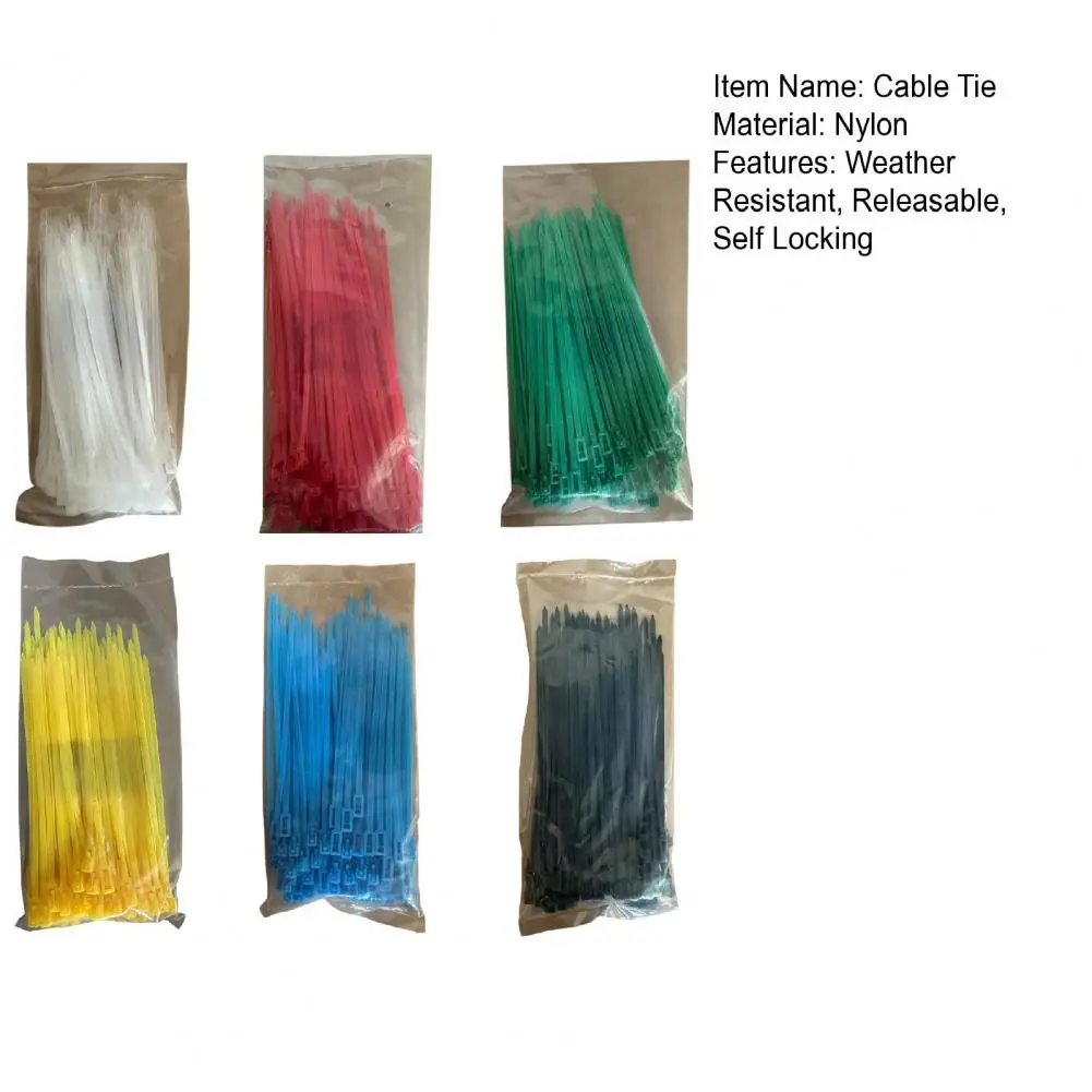 15cm Cable Zip Ties Releasable Adjustable Nylon Cable Ties Multi-Purpose Self-Locking Plastic Wire Ties For Cord Managements