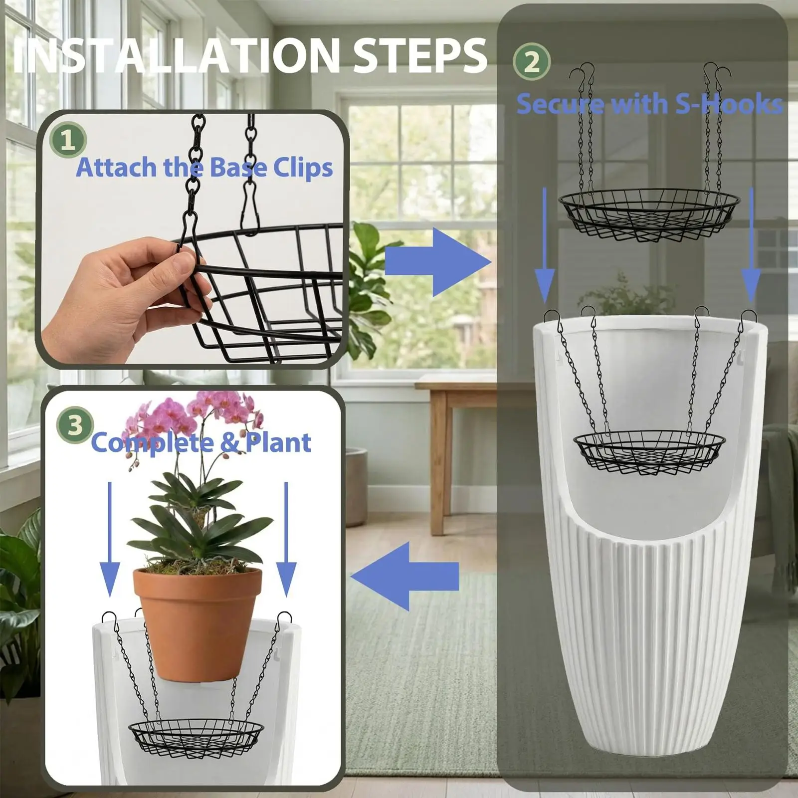 Adjustable Plant Riser for Pot with Mesh Base Flowerpot Holder Stand Elevated Support for Large Tall Planters Home