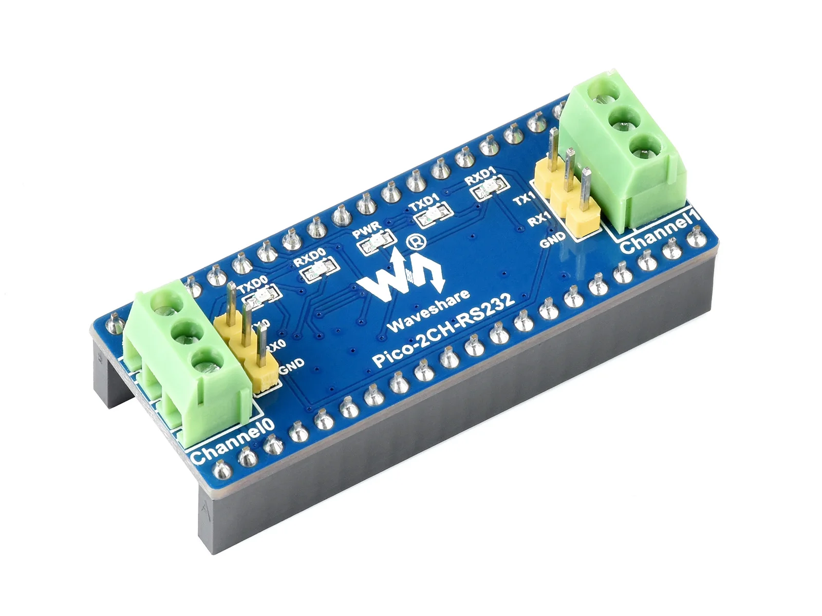 Waveshare 2-Channel RS232 Module For Raspberry Pi Pico, SP3232EEN Transceiver, UART To RS232