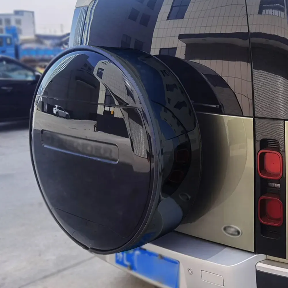 Spare Tyre Cover Spare Wheel Guard Protector Chrome Storage Bag Tire Cover Ring for Land Rover Defender 90 110 2020-2023