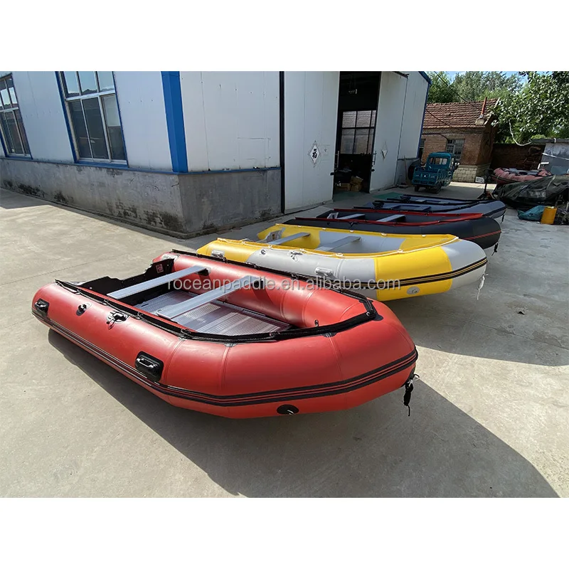 

Commercial Grade 4m 4.2 M 4.5 M Heavy Duty Inflatable Boat Thick PVC Rowing Boat With Fishing Holder