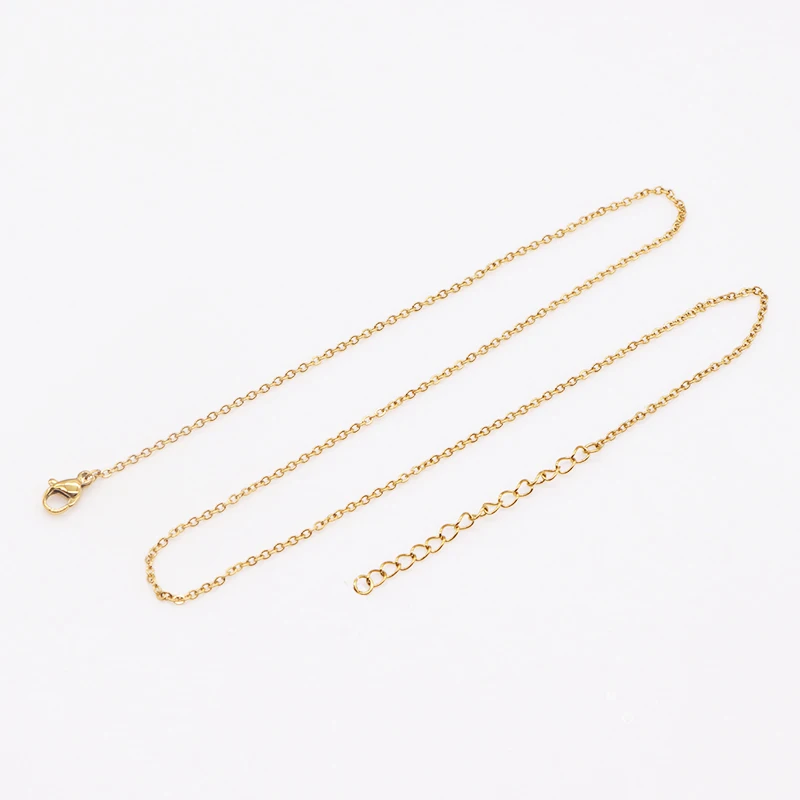 30pcs/lot 45+5cm Stainless Steel Link Chains in Bulk Necklaces Adjustable Chains Tail Chain for DIY Jewelry Making Wholesale