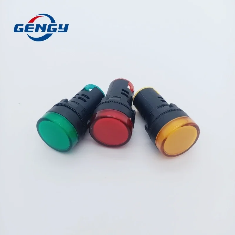 10pcs 22mm AD16-22 AD16-22D/S Panel Mount LED Power Indicator Pilot Signal Light Lamp 12V 24V 110V 220V 380V Red Green Yellow