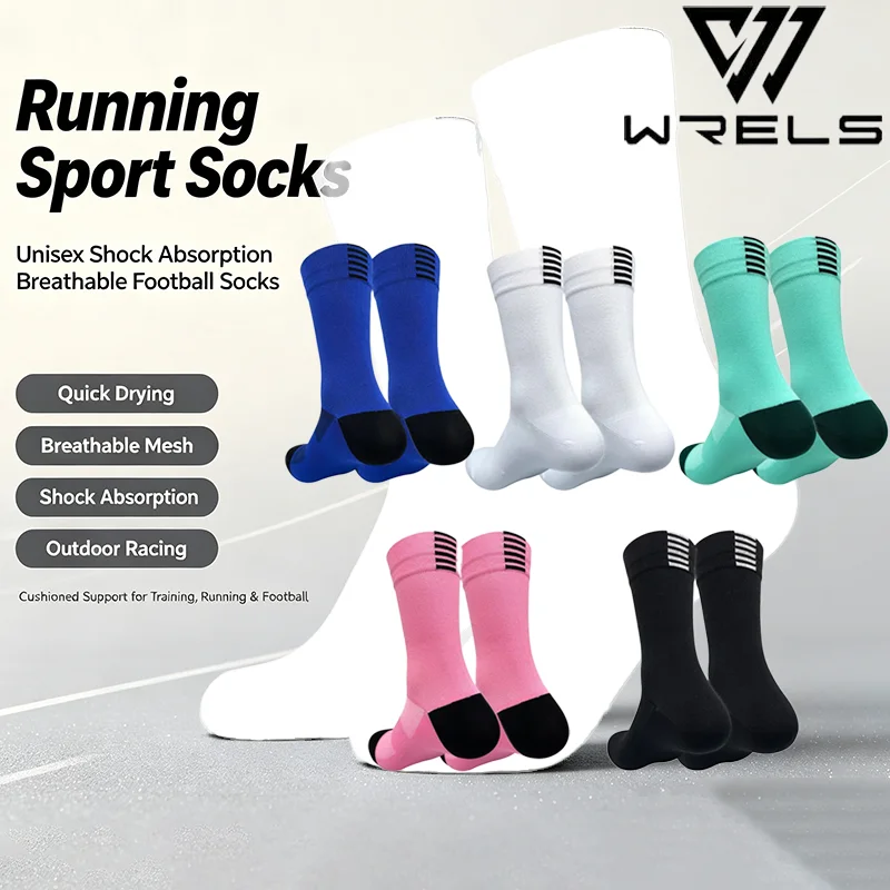 Running Sport Socks Unisex Shock Absorption Breathable Football Socks Quick Drying Breathable Quick Drying Outdoor Racing Socks