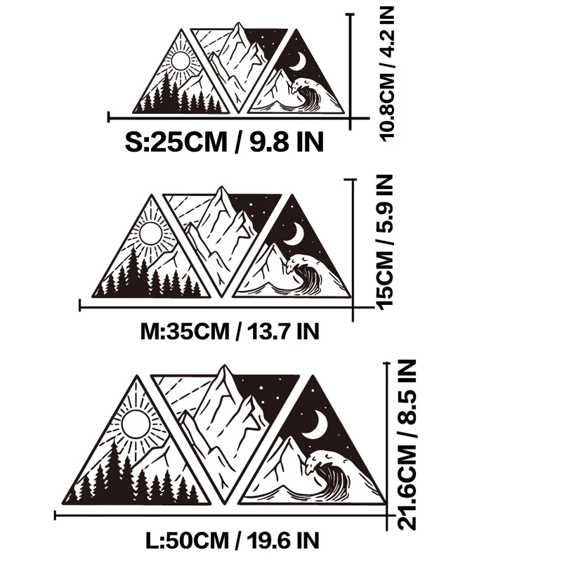 Car Styling Ocean Mountain Decals, Camper Van Motorhome SUV Decor Vinyl Stickers Accessories Tunning Auto Parts