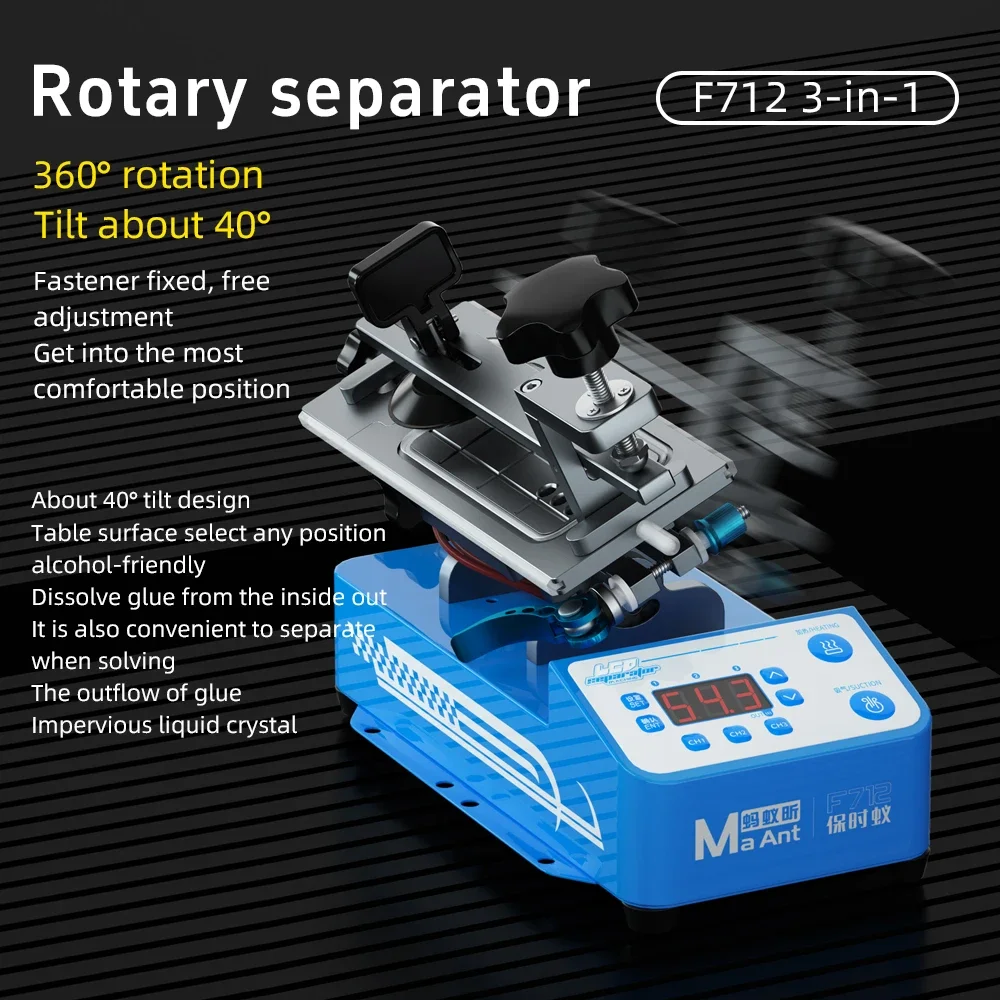 MaAnt F711/F712 Разделитель ЖК-экрана 3 в 1, многофункциональный плоский экран 360 °   Ремонт телефона с прямыми/изогнутыми краями