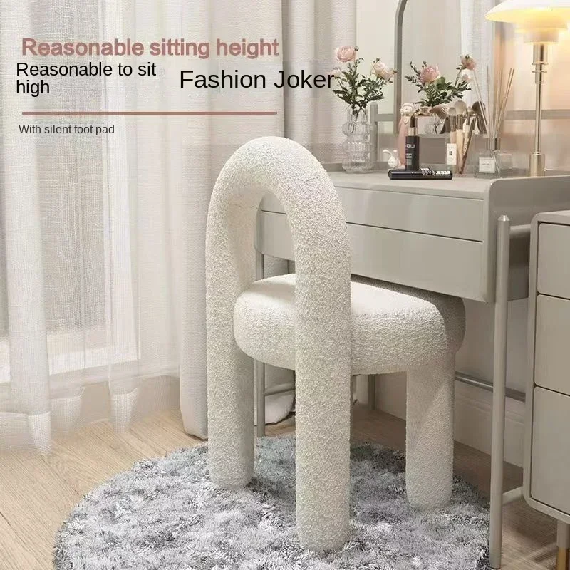 Internet celebrity makeup dressing cream nail dressing table home simple designer modern bedroom backrest light luxury chair