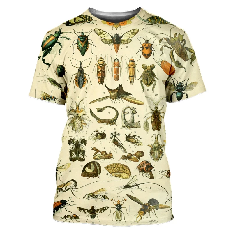 Insect 3D Print T-Shirts Men Women Casual Fashion Streetwear Oversized Short Sleeve T Shirt Harajuku Male Tees Tops Man Clothing