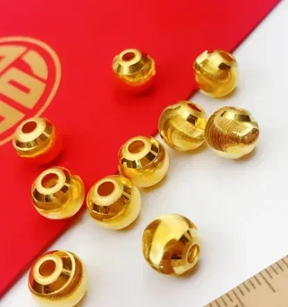 الولايات المتحدة 999 حبات الذهب الحقيقي 24 كيلو كرات الذهب الخالص عين القط الخرز 3 مللي متر-12 مللي متر أجزاء المجوهرات الذهبية