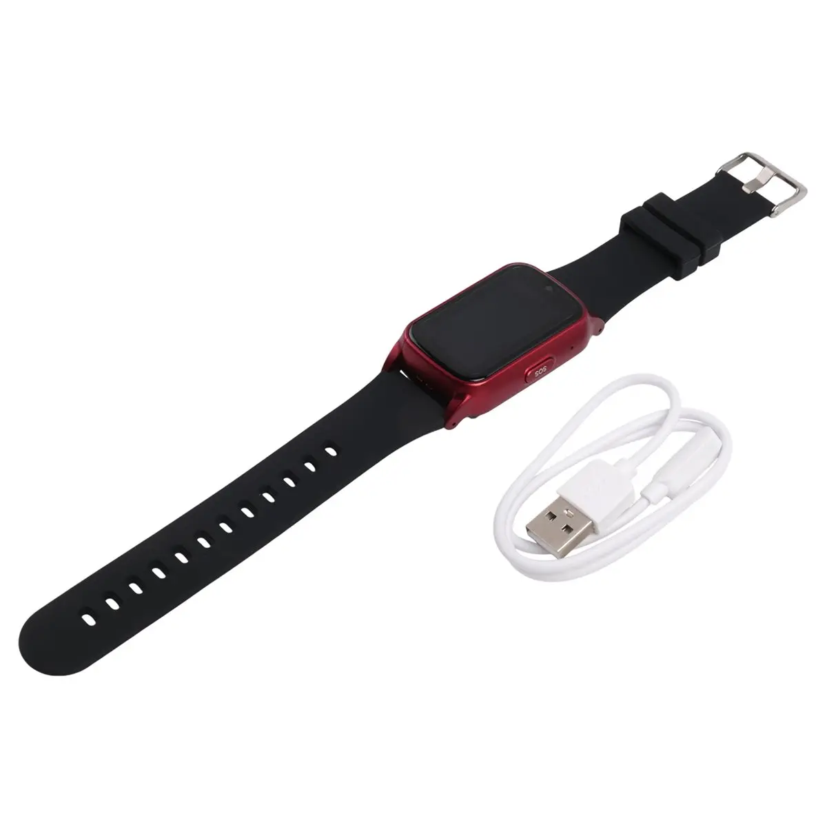 DT60 4G Elderly Smart Watch with GPS,SOS,Fall Detection Emergency Support,AI Health Monitoring for Elderly Red A