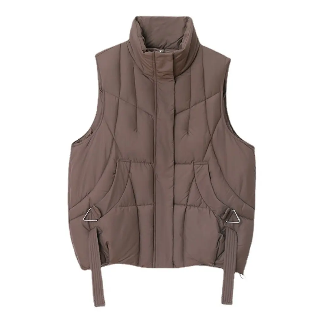 

Women's down Cotton Short Vest Korean Style Slimming Waistcoat Inspired Loose Fit All-match Outerwear for Autumn Winter