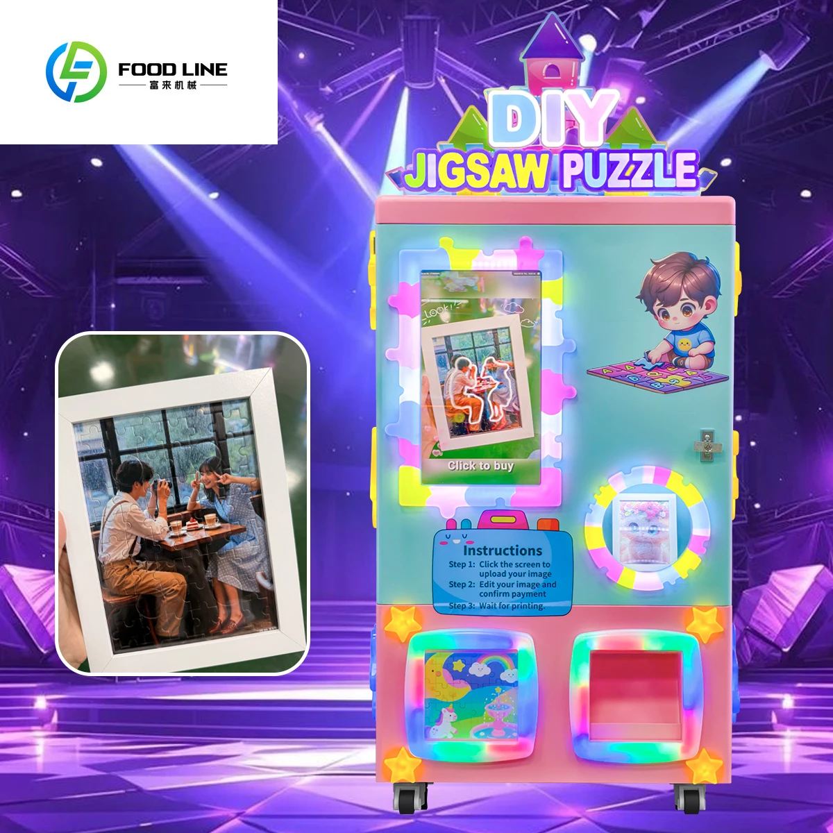 

Easy Maintenance Food Courts Vending Puzzle Cutting Jigsaw Machine Outdoor Ready School Events Management
