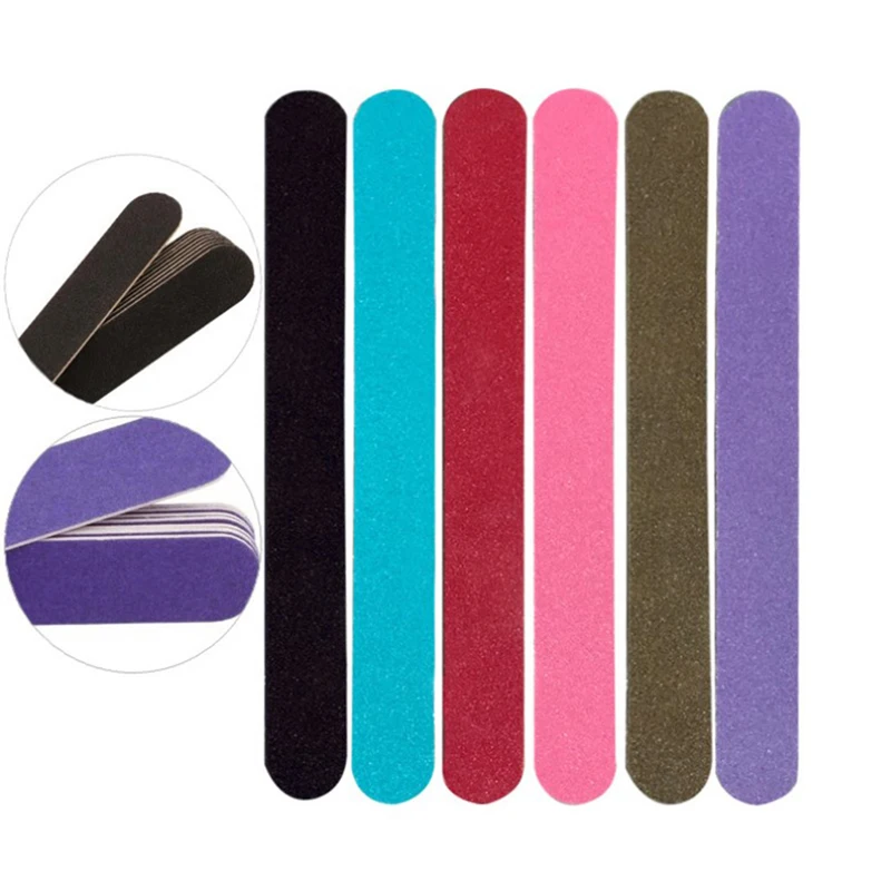 （Summer4）10 Pcs Home Beauty Salon Double-Sided Disposable Nail File Emery Shaping Board