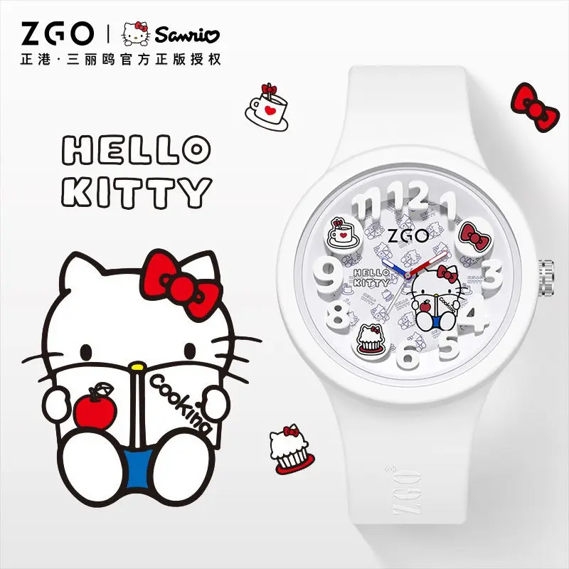 ZGO Sanrio Series Hellokitty Girls Watches Night Glow Waterproof Children's Electronic Quartz Watch Gifts