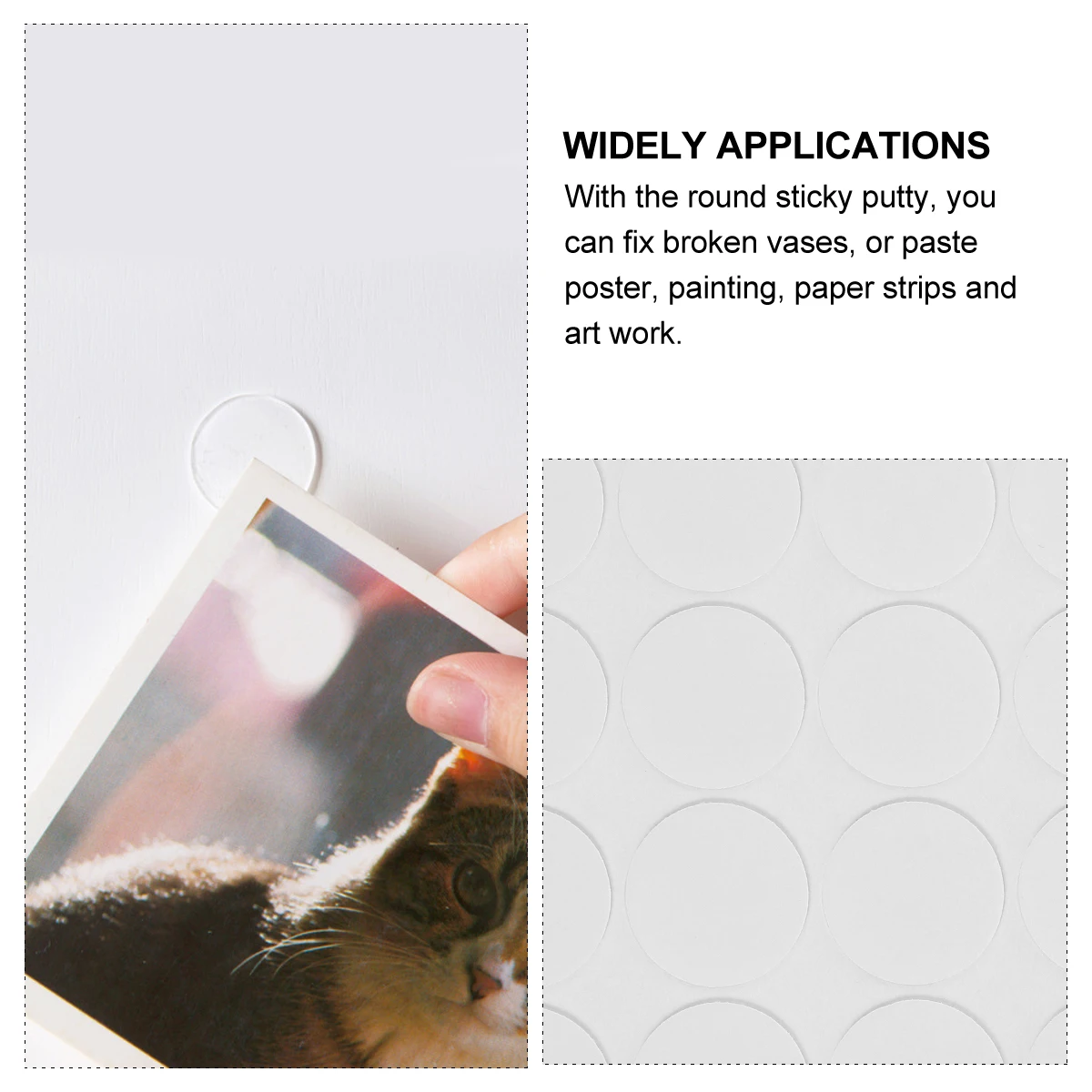 700 قطعة معجون لاصق شفاف 10 ورقات لاصق أكريليك شفاف مستدير قابل للإزالة نقطة تركيب مزدوجة الجوانب للمنزل والمكتب والسيارة