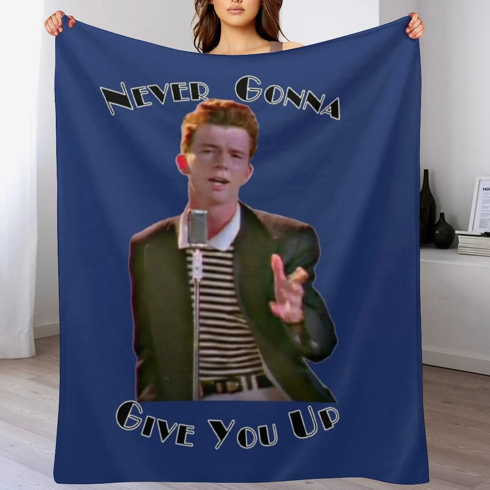 Never Gonna Give You Up Rickroll - Rick Astley Throw Blanket Bed Flannel Softest sofa bed Blankets