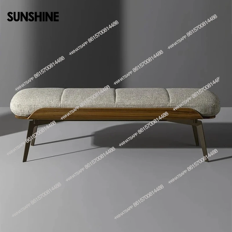 

Fabric bedside stool stainless steel creative strip shoe changing stool