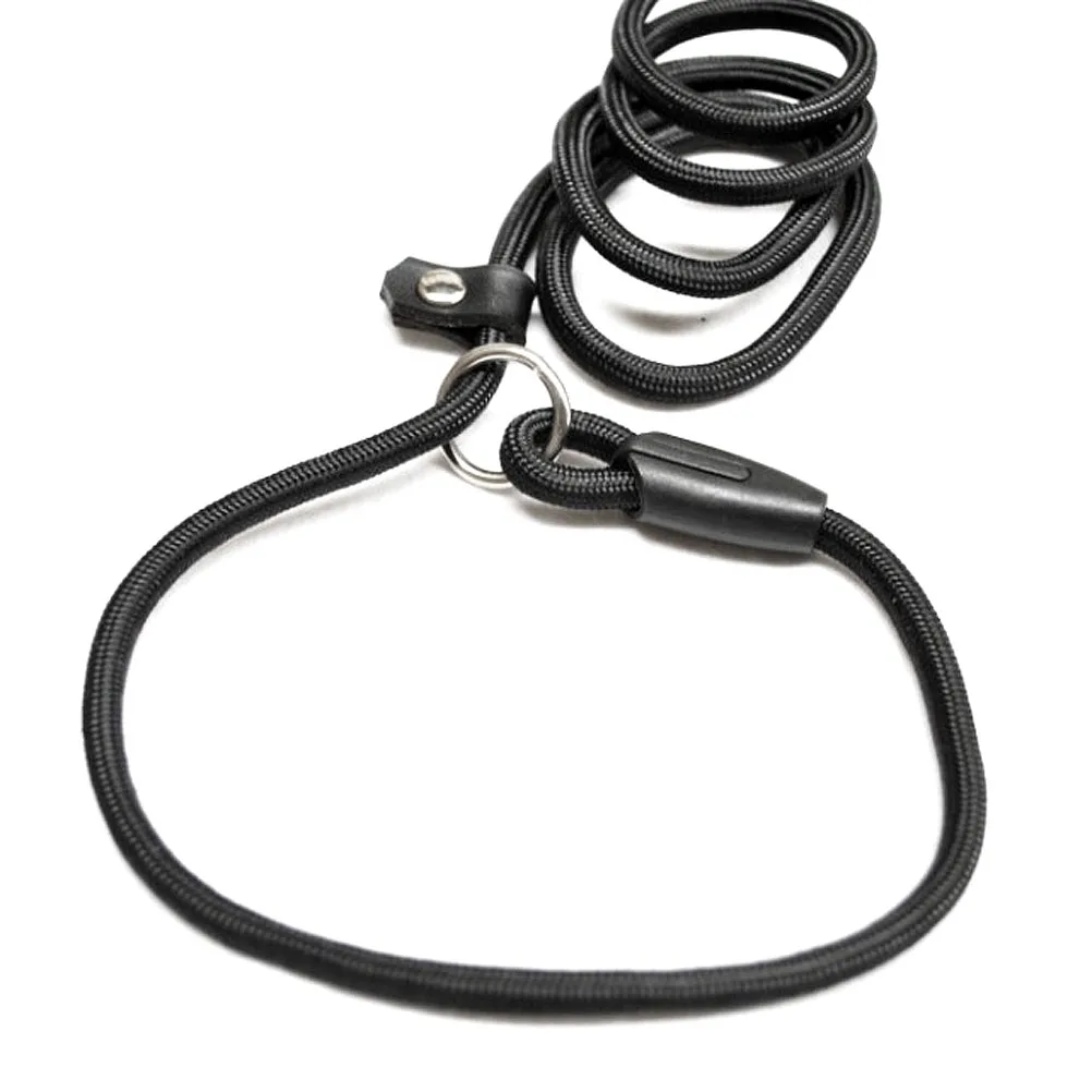 

140cm Long Durable Nylon Pet Leash Tear Resistant Traction Rope Adjustable for Walking Black 08cm Wide Pet
