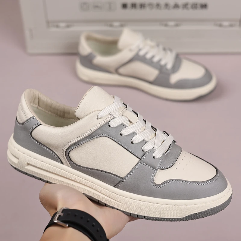 

2025 Men's Spring/Autumn Viral Chunky Sneakers - Hong Kong Style Trendy Casual Shoes, Height-Boosting for Students & Skaters