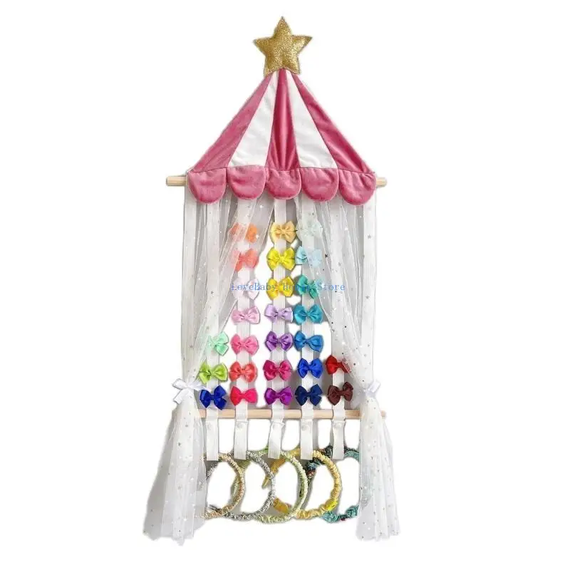 

BX0D Practical Little Girl Headband & Hair Accessories Storage Rack Wall-mounted