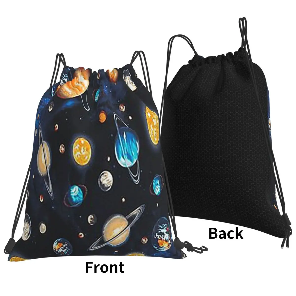Solar System Space Planets Universe Backpacks Fashion Drawstring Bundle Pocket Sundries Bag Book Bags for Man Woman School