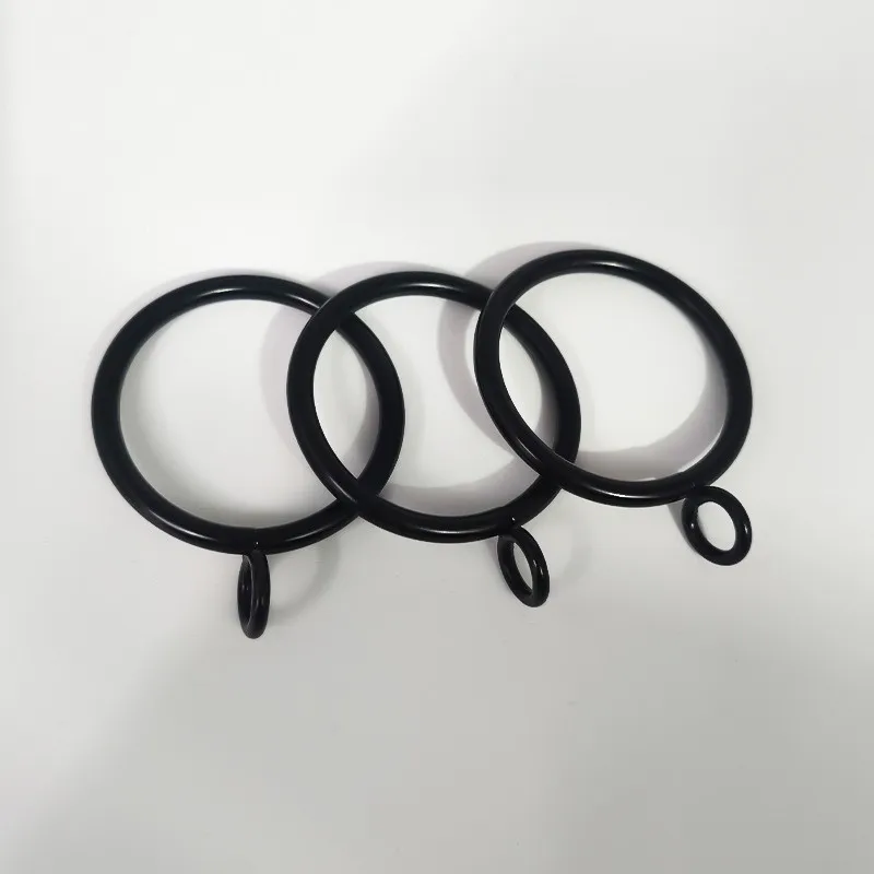 Easy Install Simple Hang 45mm Metal Window Curtain Rings 12 pcs, perfect for Bathroom Shower Panel, Rust Resistant, Black