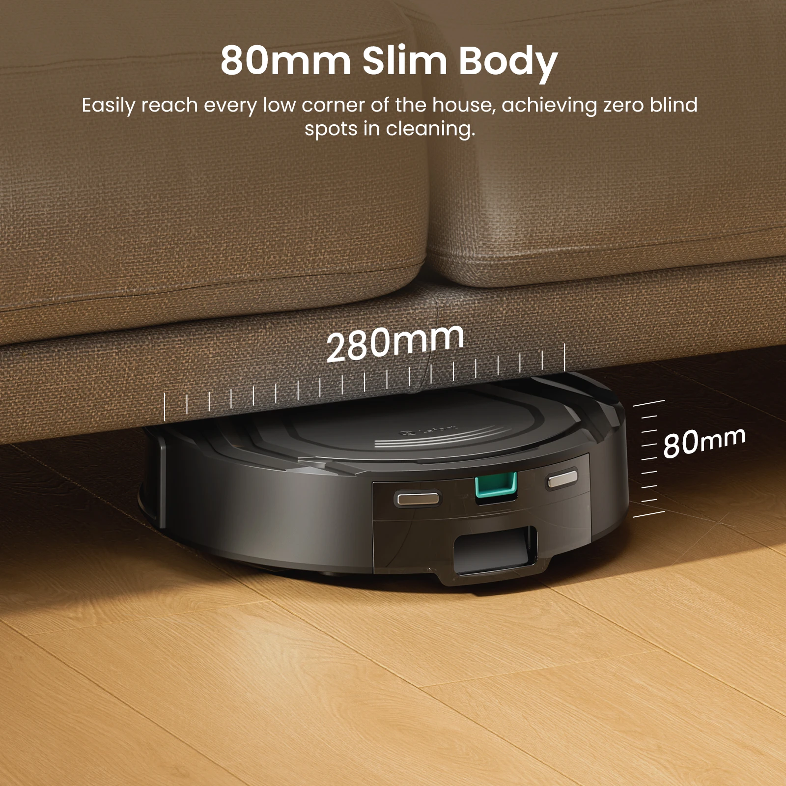 Lefant M215 Robot Vacuum, Sweep & Mop in One, 6000Pa, 75-Day Self Emptying, ToF Laser Navigation, Ultra-Slim Body 7.90cm, V-Shap