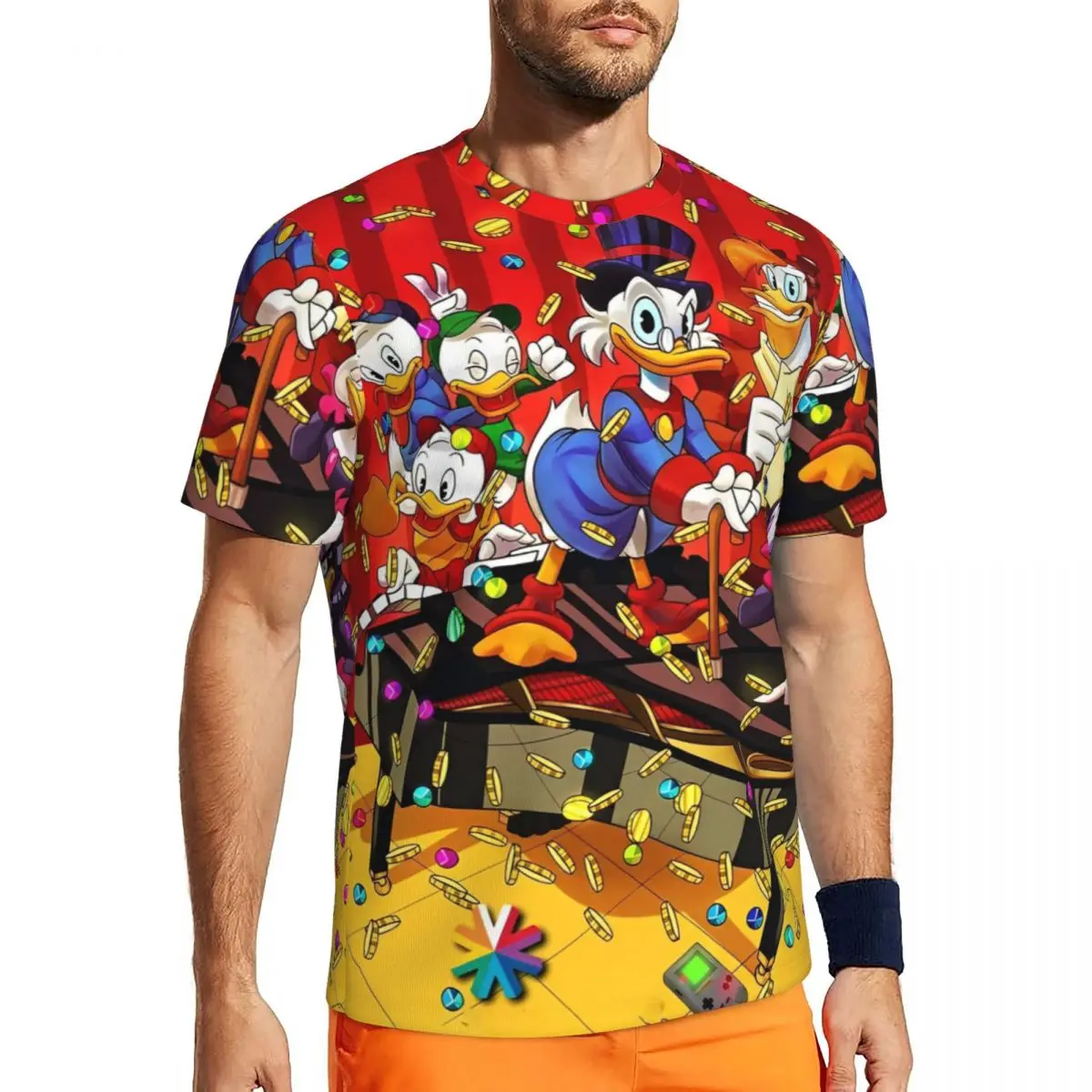 

Cartoon Donald Duck Gold T Shirt Fashion Gym T-Shirts Short Sleeve Fast Dry Tshirt Summer Vintage Oversized Clothing