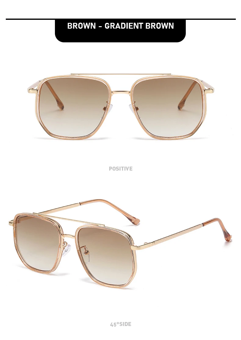 Retro Piloten-Sonnenbrille für Männer und Frauen Klassische Metall-Polygon-Sonnenbrille Modische Tägliche Dekorative Schattierungen Fahrbrillen – Detail 13