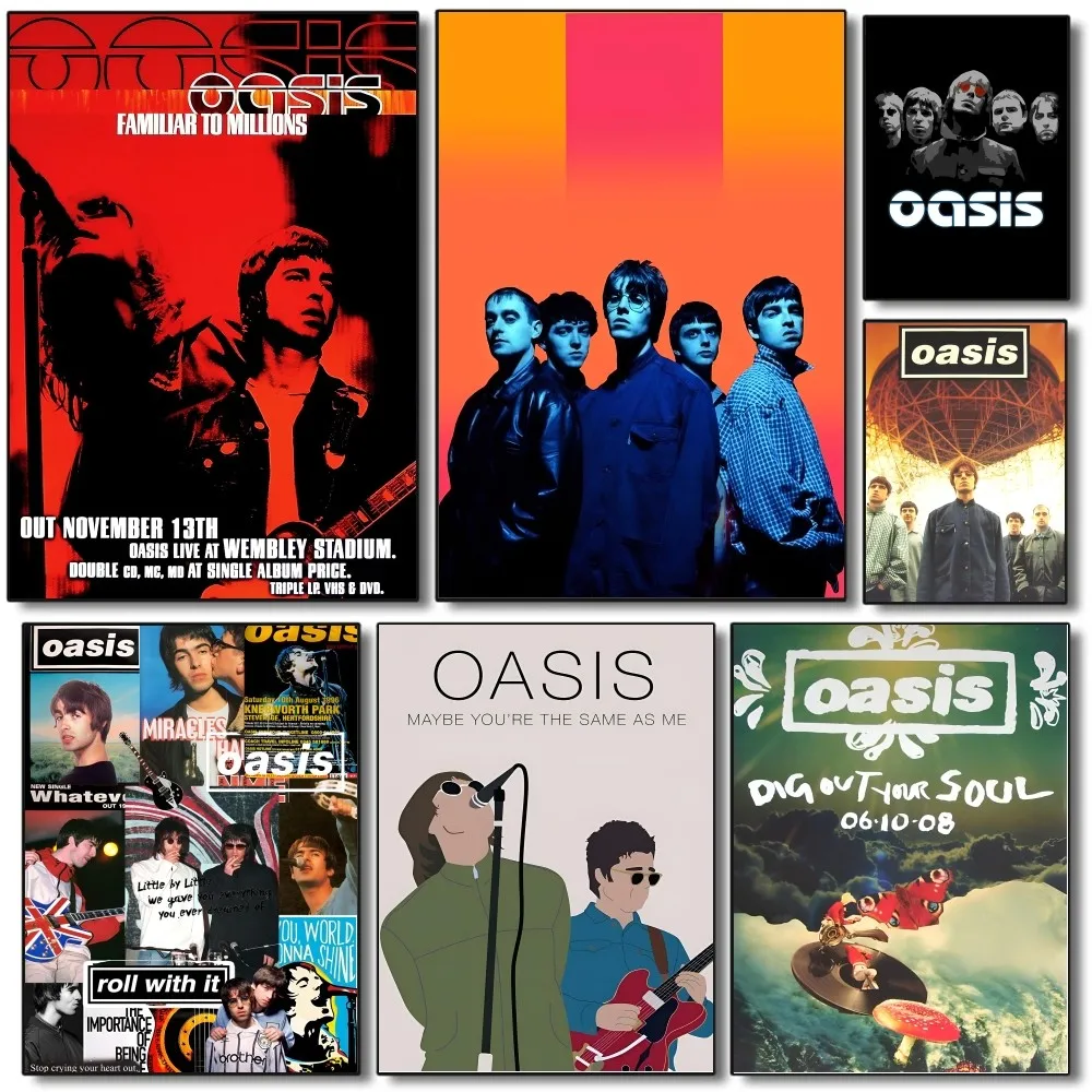 Oasis Band Posters Stickers Living Room Bedroom Entrance Cafe Wall Art Decoration Painting Room Home Aesthetic Decor