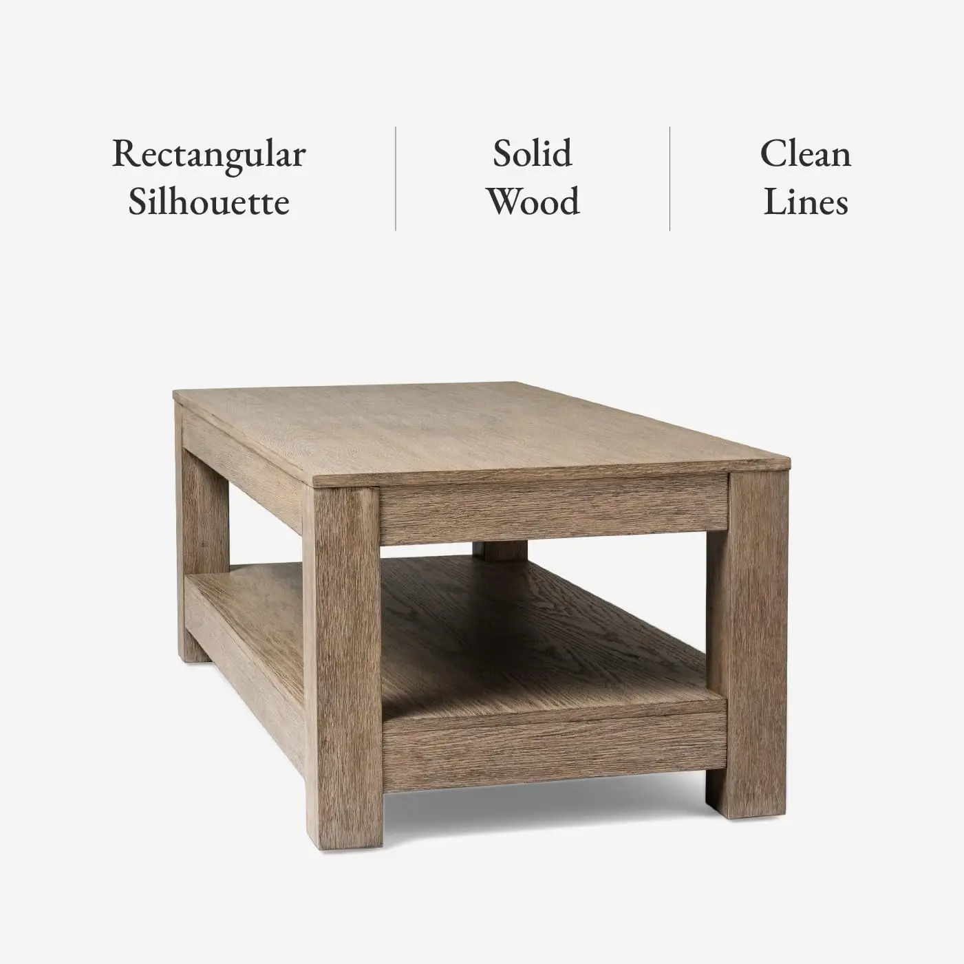 Paulo Coffee Table with Storage, Grey Solid Wood, 18, Customized