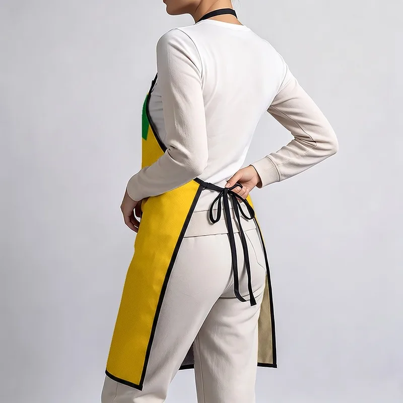 1PC【Apron】2D Flat effect，Printed with a fun lemon-shaped design，Durable and practical，Suitable home kitchen cooking、Outdoor