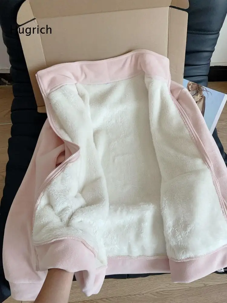 Women's Thick Plush Fleece Lined Zip Up Hoodie Sweatshirt Warm Thermal Pullover Jacket Loose Fit Casual Outerwear for Winter