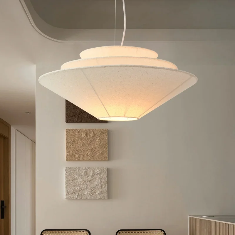 Nordic Design Tuch Stoff Led Anhänger Lichter Kunst Wohnzimmer Esszimmer Schlafzimmer Dekor Kronleuchter Beleuchtung Bar Cafe Hängen Lampen