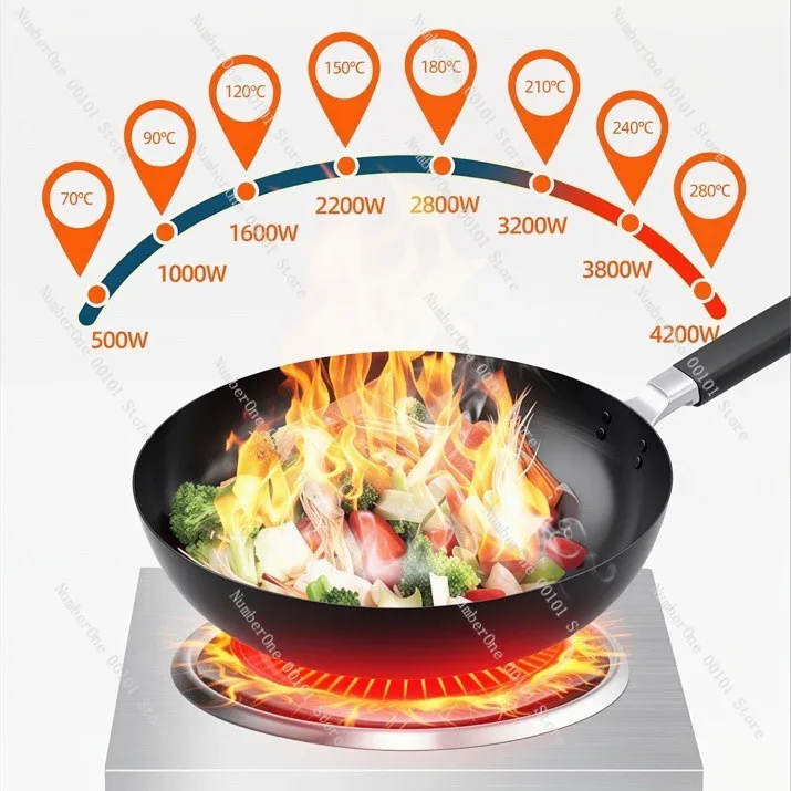 3500W High Power Commercial Flat Induction Cooker, Timable Electric Stove Household Commercial Frying Cooking Range