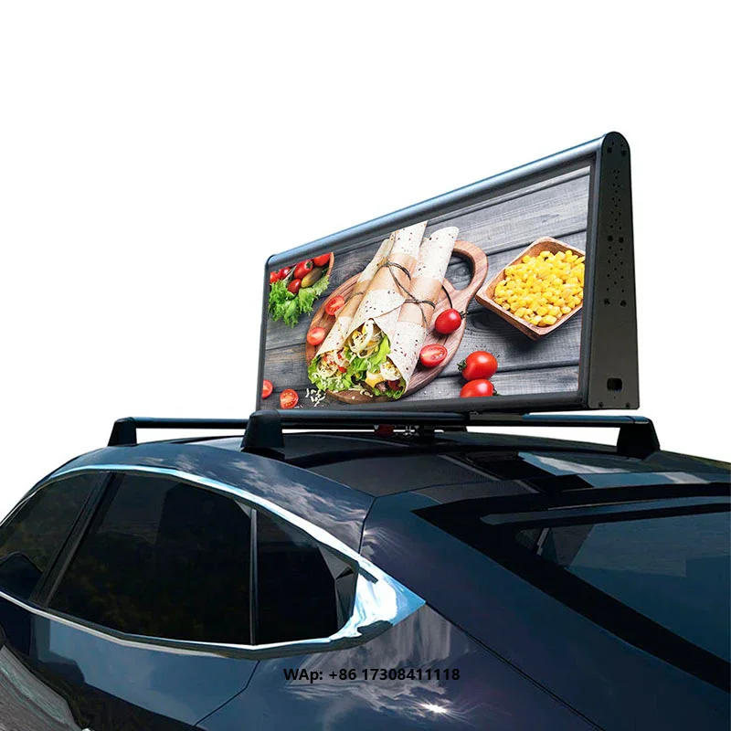 P2.5 P3.076 P4 outdoor full-color double-sided LED screen taxi roof sign car roof advertising screen