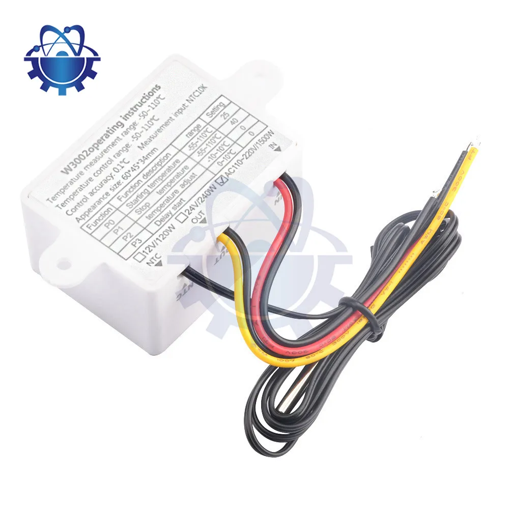 Imagem -05 - Nova Dm-w3002 Digital Led Controlador de Temperatura dc 12v 24v Led ac 110v220v 10a Interruptor de Controle do Termostato com Sensor de Sonda