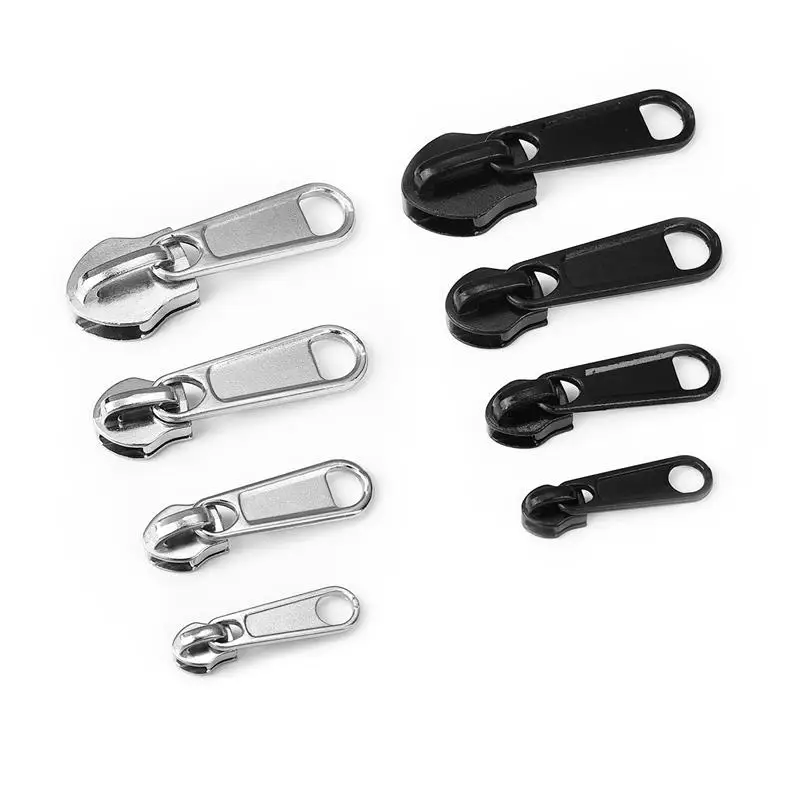 8 قطعة 4 أحجام المعادن سستة سحب العالمي الوجهين النايلون سستة سحب استبدال للأمتعة البعوض صافي الملابس إصلاح إصلاح