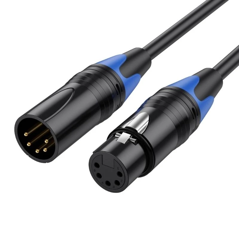 XLR Male to XLR Female Cable 5 Pin to 5 Pin DMX Cable XLR 5 Pin audio Cord For XLR Mixer Speaker Amplifier Live Microphone Line
