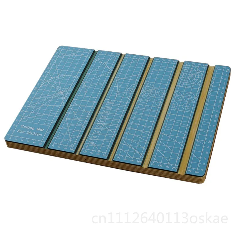 Backboard PVC self-healing board + ocean board, handmade DIY cowhide handle 30 * 20cm blue