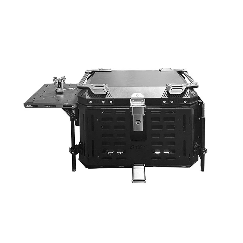 Multifunctional aluminum alloy trunk motorcycle folding trunk storage outdoor camping dining table one box multi-purpose