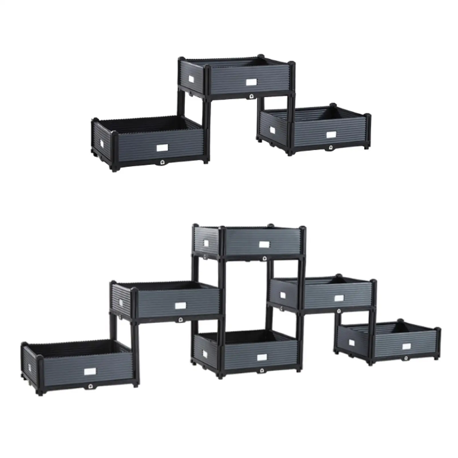 Caja de flores elevada para decoración del hogar, maceta Rectangular escalonada, cama de jardín elevada para plantar en cubierta, Patio de granja de jardinera