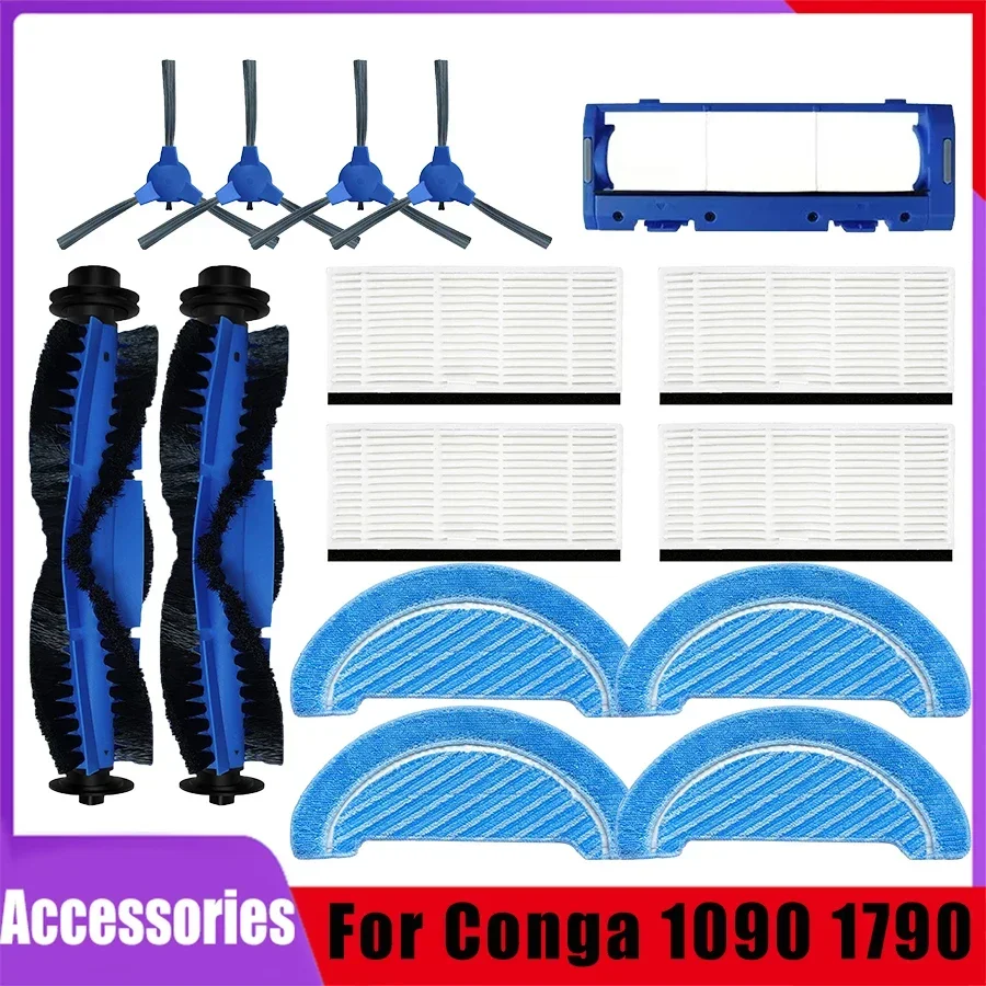 Per Cecotec Conga 1090 1099 1990 Connected 1790 Ultra Robot Aspirapolvere Parti vitali Principale Spazzola laterale Filtro Mop Rag Accessorio